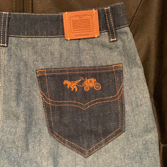 COACH 1941 TONAL DENIM PATCHWORK MINI SKIRT SIZE 4 - Picture 11 of 14